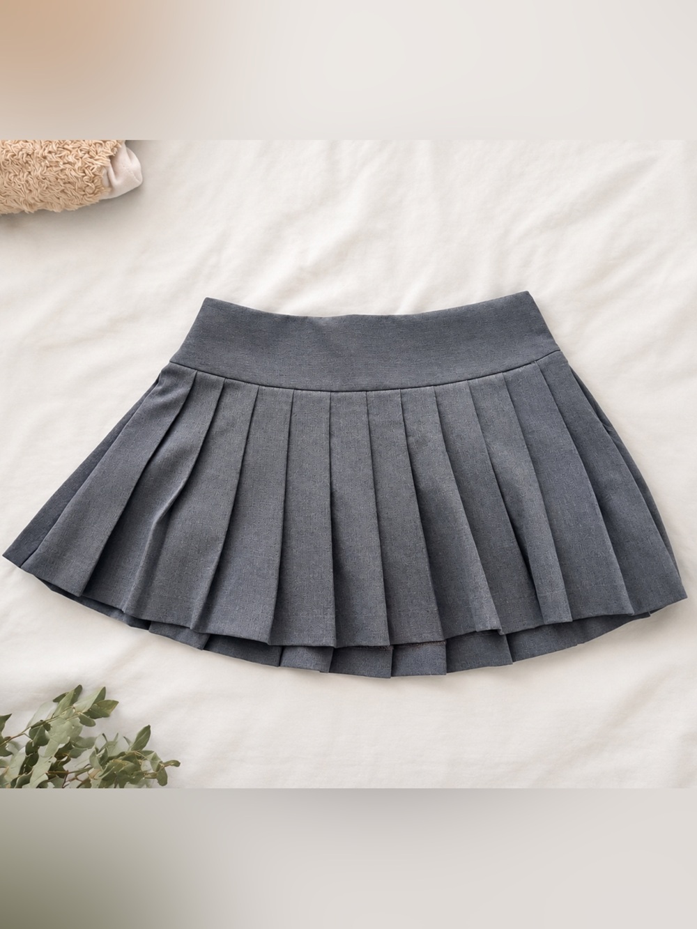 OAK + FORT Charcoal Pleated Mini Skirt